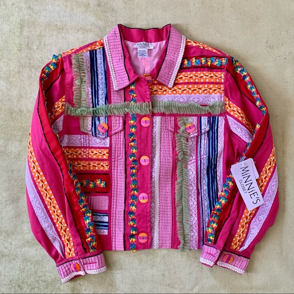 Levi's Jackets & Blazers - Minnie’s Closet unique pink appliqué jacket
